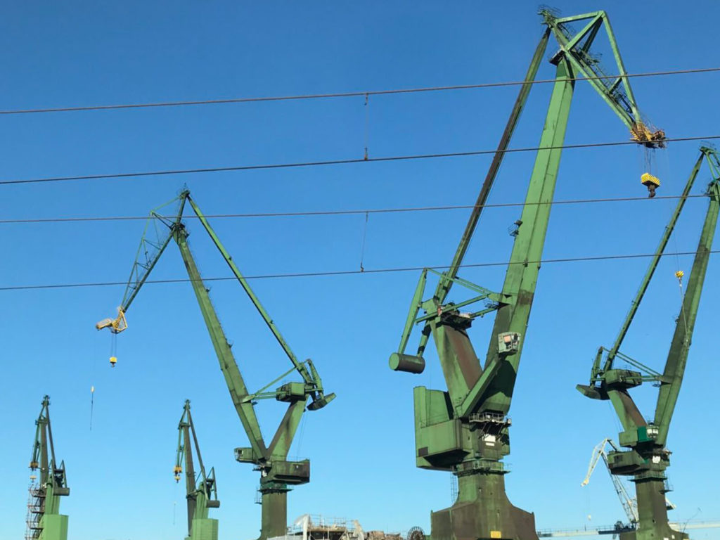 cone shipyard cranes Gdansk