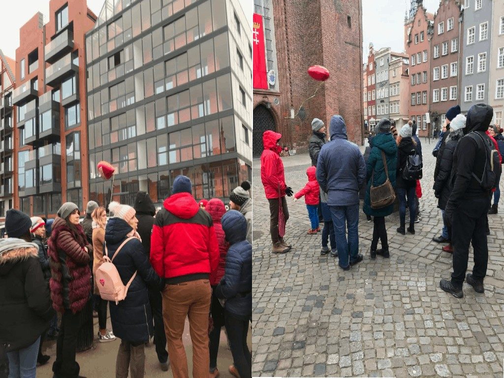 people on walking tour